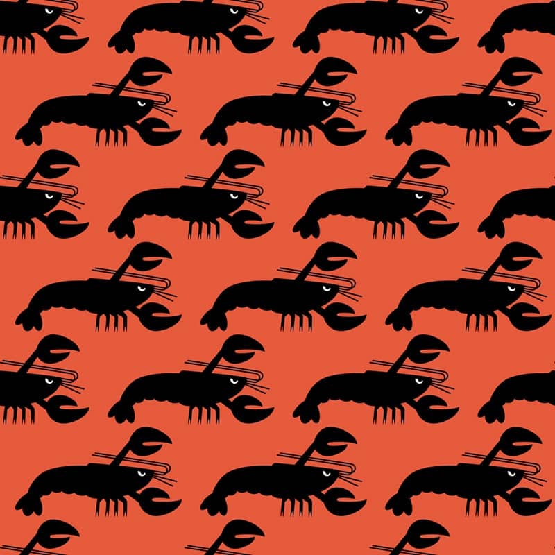 angry animals - lobster pattern by VrijFormaat