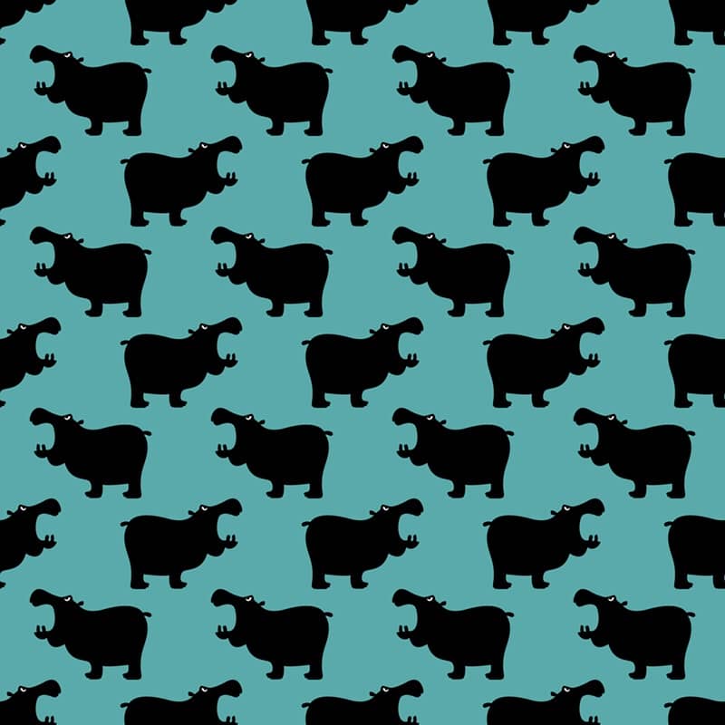 angry animals - hippo pattern by VrijFormaat