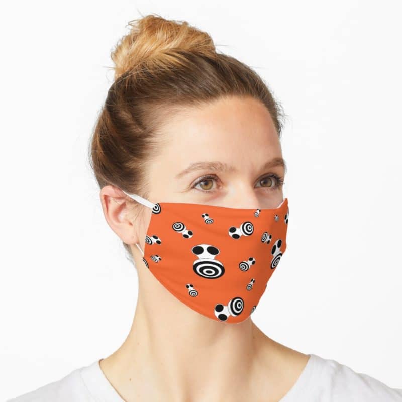 Redbubble facemask with Keep Breathing design by VrijFormaat