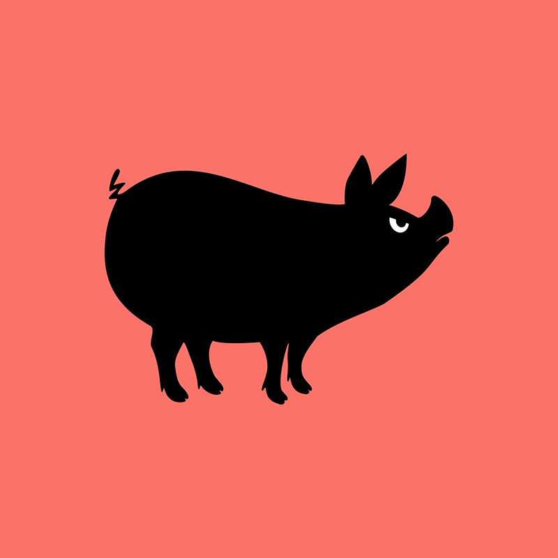 Angry Animals - pig design by VrijFormaat