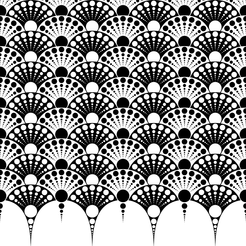 Patterns: Polka dotted fans (black and white)