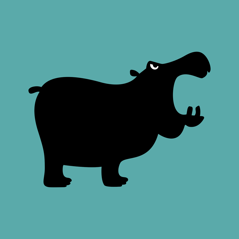 Angry Animals - hippo design by VrijFormaat