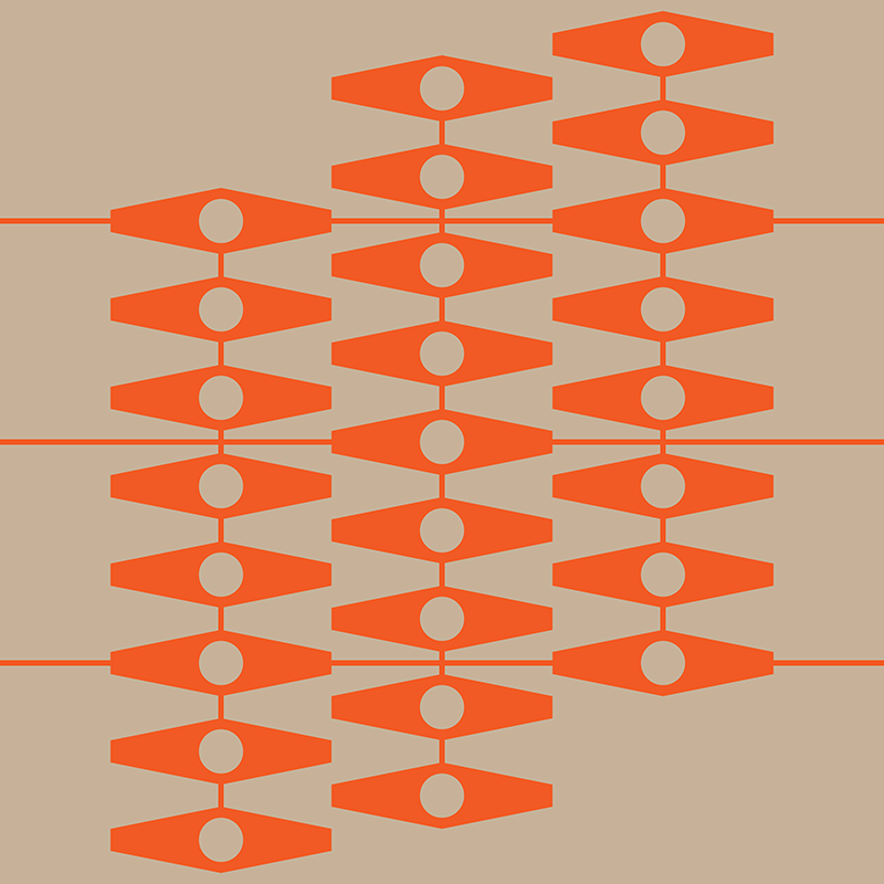 Patterns: Abstract eyes pattern (orange & tan)